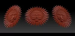 Sun Bas-Relief 3D print model