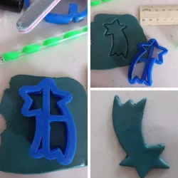 Unicorn shooting star outline clay/cookie cutter