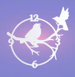 Wall clock base, birds