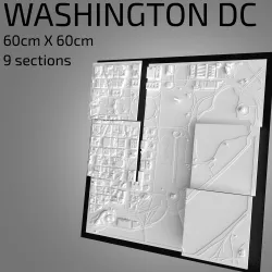 WASHINGTON DC FRAMED WALL ART CITYSCAPE ARCHITECTURE BUILDINGS SOUVENIR CITY MAP ART