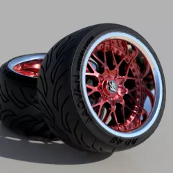 WORK VS-MX 18inch rims with ADVAN tires for diecast and rc scale models