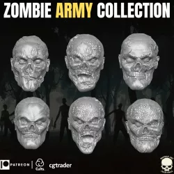 Zombie Army Head Collection For Action Figures