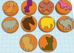 Playdoh/clay letter stamps by gfellows, Download free STL model