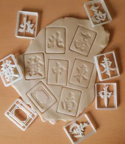7 mahjong tiles for cutting dough, clay, cookies and more