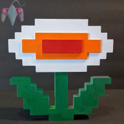 8 Bit Mario Fire Plant Statue