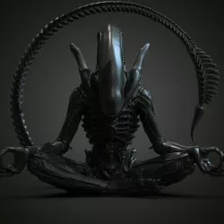 alien yoga 3d print model V2