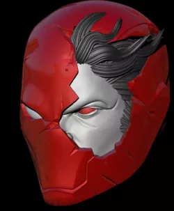 battle damage red hood helmet