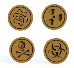 Biohazard cookie cutter set of 4