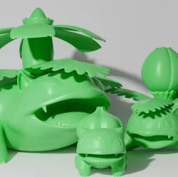 BULBASAUR EVOLUTION PACK (9 MODELS, 3 POSITIONS EACH EVOLUTION)