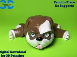 Bull Dog Flexi Print-In-Place STL File | Files for 3D Printing - Digital File