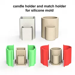 candle and match holder for silicone mold