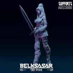 Girl Fighter Topless 3D print model