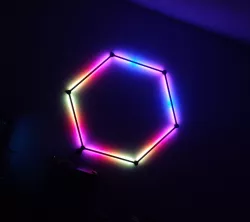 Hexagon LED indirect wall light with addressable LEDs
