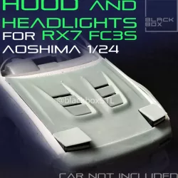 HOOD and HEADLIGHT SET FOR RX7 FC3 AOSHIMA 1-24 MODELKIT