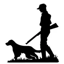 hunter and dog decoration