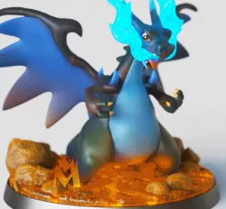 Mega Charizard X-Mega Dracaufeu X- FAN ART - Color VRML-POKÉMON FIGURINE - 3D PRINT MODEL