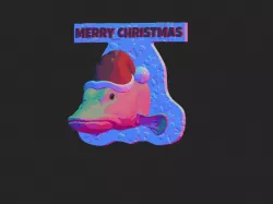 Merry christmas pike detailed texture trophy taxidermy for 3d printing