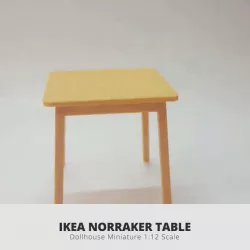 Miniature Ikea-inspired Norraker Table for 1:12 Dollhouse, IKEA Miniature Furniture Chair for Dollhouse, Ikea Dollhouse Furniture