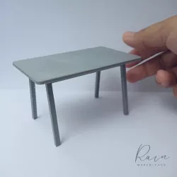 Miniature Ikea-inspired Norraker Table for 1:12 Dollhouse | Miniature Ikea-inspired Dollhouse Furniture, Miniature Dollhouse Table