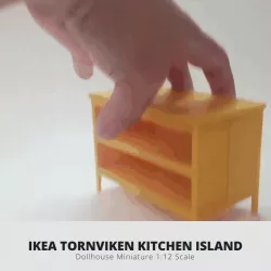Miniature Ikea-inspired Tornviken Kitchen Island, Dollhouse Kitchen Island, Miniature Kitchen Island