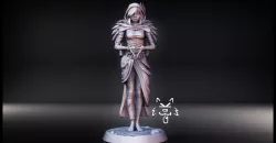 miniature sorceress and magic 75 mm presuport ready to print