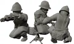 Mortar with crew - French army WW2 - 28mm for wargame
