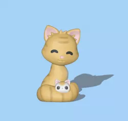 Mother Day - Sitting Cat Mom and Son