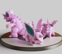 Nidoran♂ Male,Nidorino,Nidoking Evolution - FAN ART - POKÉMON FIGURINE -POKEMON