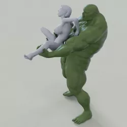 《ORC AND GIRL》Alone orc statue