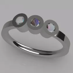 Ordering ring with 3 gems - Size 16