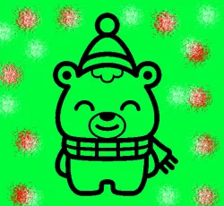 Osito con bufanda cortante y marcador- bear with scarf cutter and marker