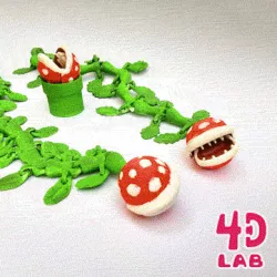 Piranha Mario Carnivorous plant (Flexi, print-in-place, mouth opening)