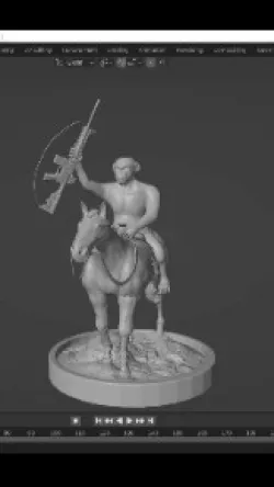 Planet Of The Apes - Ape With Horse and Gun - Monkey Warrior