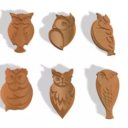 POLYMER CLAY CUTTERS OWLS X6 DESIGNS