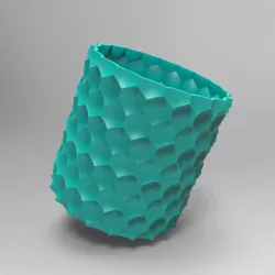 pot pencil pot container office tool origami geometric faceted geometric tool