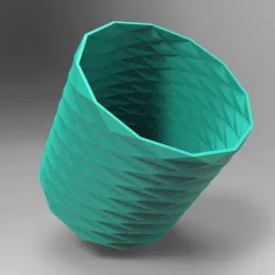 pot pencil pot container office tool origami geometric faceted geometric tool