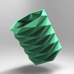 pot pencil pot container office tool origami geometric faceted geometric tool