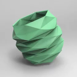 pot pencil pot container office tool origami geometric faceted geometric tool