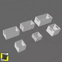 Retro Wooden Boxes Diorama's 164 Scale