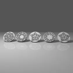 Stamps for modelling clay - set of 5