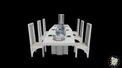 Star Wars Bespin Cloud City Dining Room Table & Chairs for 3.75" and 6" figures