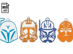Star Wars Helmet Keyrings\Keychains STL File Pack -3D Printing -Digital file