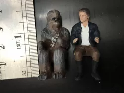 Star Wars Millennium Falcon Cockpit Figures of Han Solo and Chewbacca