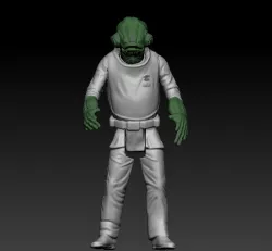 Star Wars .stl ADMIRAL ACKBAR .3D action figure .OBJ Kenner style