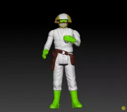 STAR WARS .STL Cloud Car Pilot .3D ACTION FIGURE .OBJ KENNER STYLE.