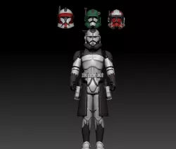 STAR WARS .STL The Clone Wars OBJ. Commander Wolffe, Fox, Thotn, Doom 3d KENNER STYLE ACTION FIGURE