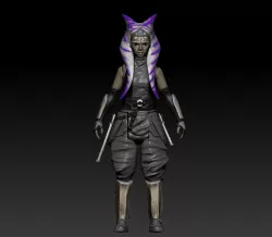 STAR WARS .STL THE MANDALORIAN, Ahsoca Tano OBJ. KENNER STYLE ACTION FIGURE.