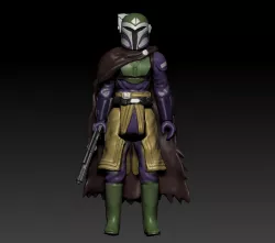 STAR WARS .STL THE MANDALORIAN, COVERT MANDALORIAN OBJ. KENNER STYLE ACTION FIGURE.
