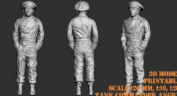 TANK COMMANDER WITH ANGRY FACE Figure 3D print model