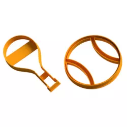 tennis ball racket cookie cutter - racket and ball cookie cutter - tennis ball racket cookie cutter